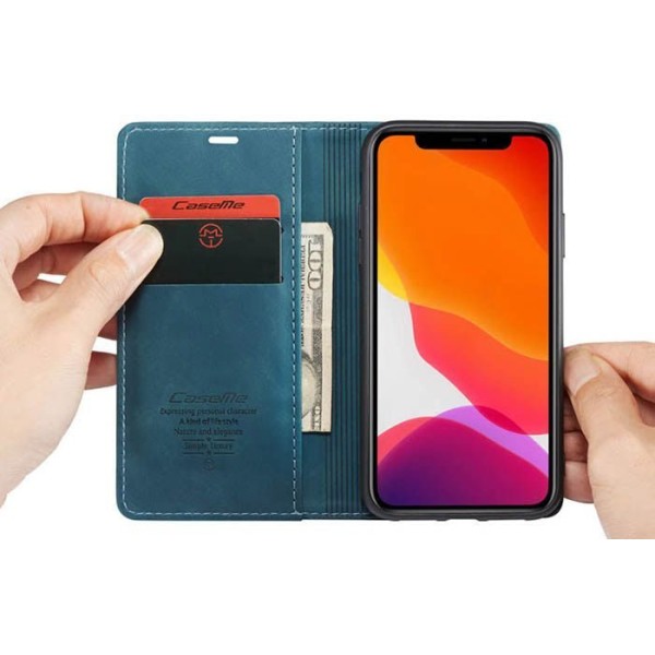 Чохол-книжка CaseMe Нубук для iPhone 11 бірюзовий
