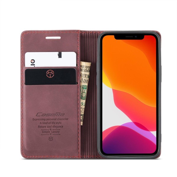 Чохол-книжка CaseMe Нубук для iPhone 12 mini бордовий