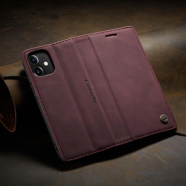 Чохол-книжка CaseMe Нубук для iPhone 12 mini бордовий