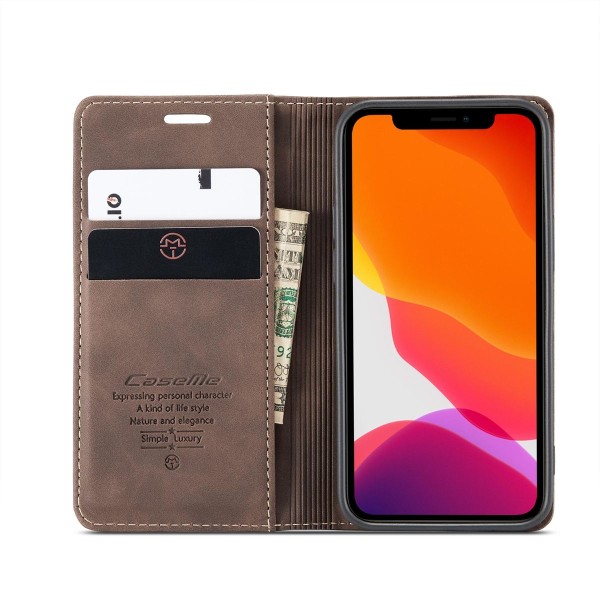 Чохол-книжка CaseMe Нубук для iPhone 12 mini темно-коричневий