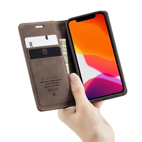 Чохол-книжка CaseMe Нубук для iPhone 12 mini темно-коричневий