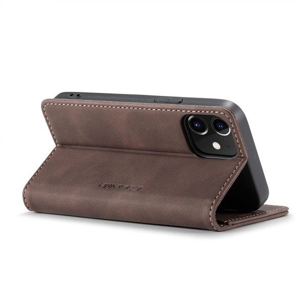 Чохол-книжка CaseMe Нубук для iPhone 12 mini темно-коричневий
