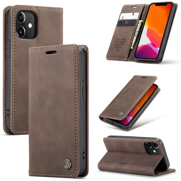 Чохол-книжка CaseMe Нубук для iPhone 12 mini темно-коричневий