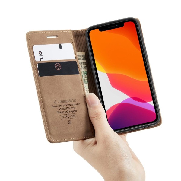 Чохол-книжка CaseMe Нубук для iPhone 12 mini світло-коричневий