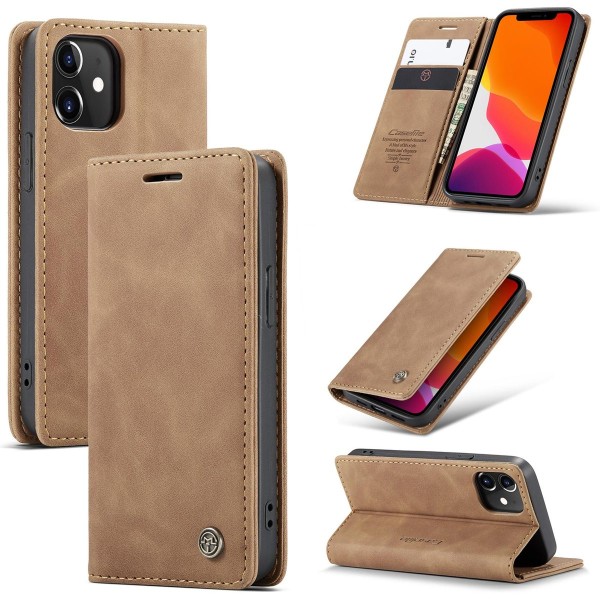 Чохол-книжка CaseMe Нубук для iPhone 12 mini світло-коричневий