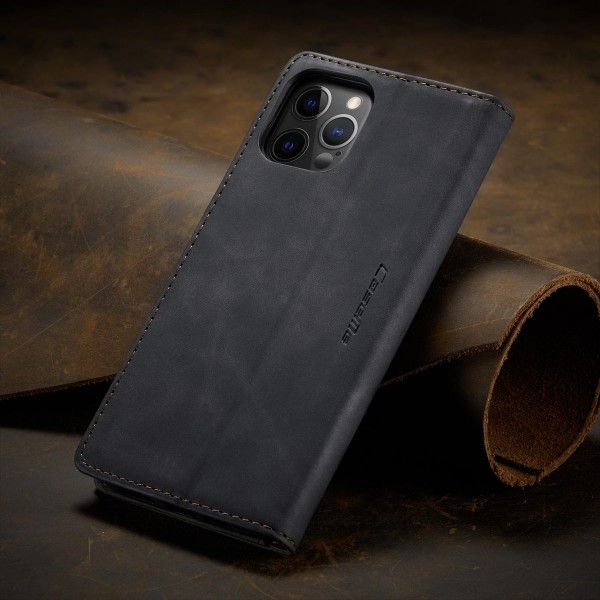 Чохол-книжка CaseMe Нубук для iPhone 12 Pro Max чорний