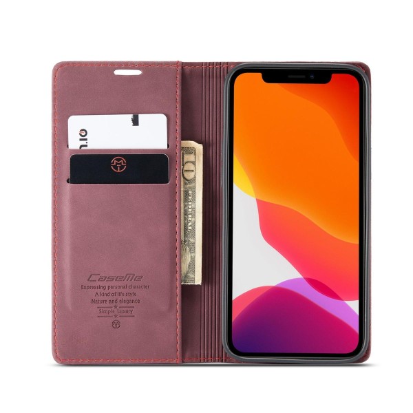 Чохол-книжка CaseMe Нубук для iPhone 12 Pro Max бордовий