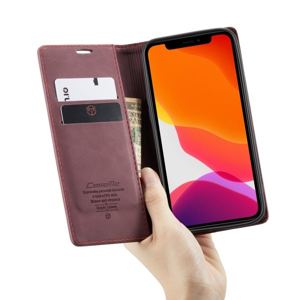 Чохол-книжка CaseMe Нубук для iPhone 12 Pro Max бордовий