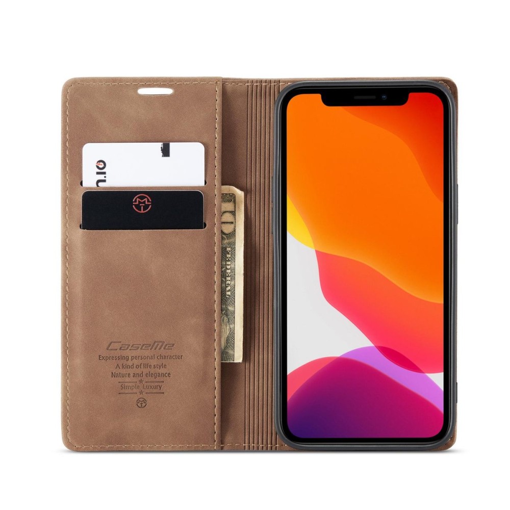 Чохол-книжка CaseMe Нубук для iPhone 12 Pro Max світло-коричневий