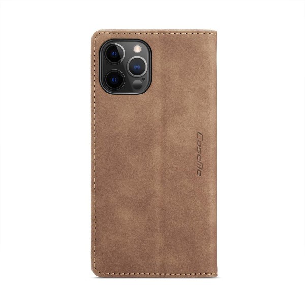Чохол-книжка CaseMe Нубук для iPhone 12 Pro Max світло-коричневий