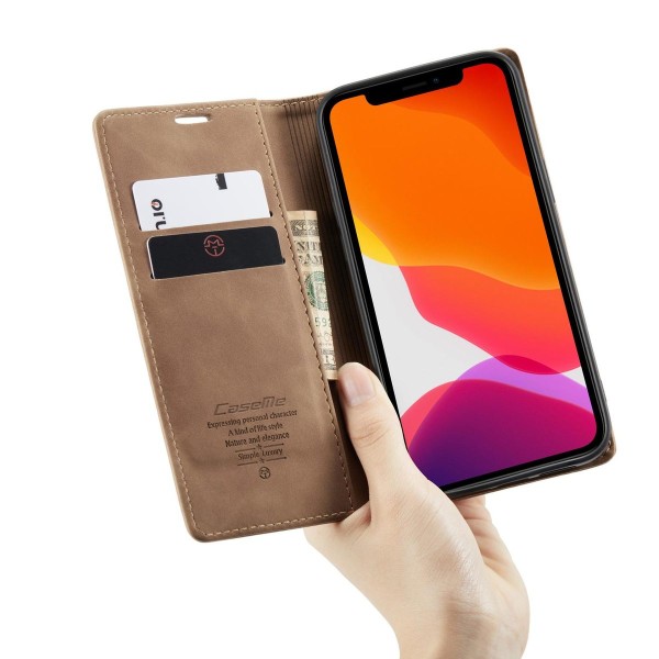Чохол-книжка CaseMe Нубук для iPhone 12 Pro Max світло-коричневий