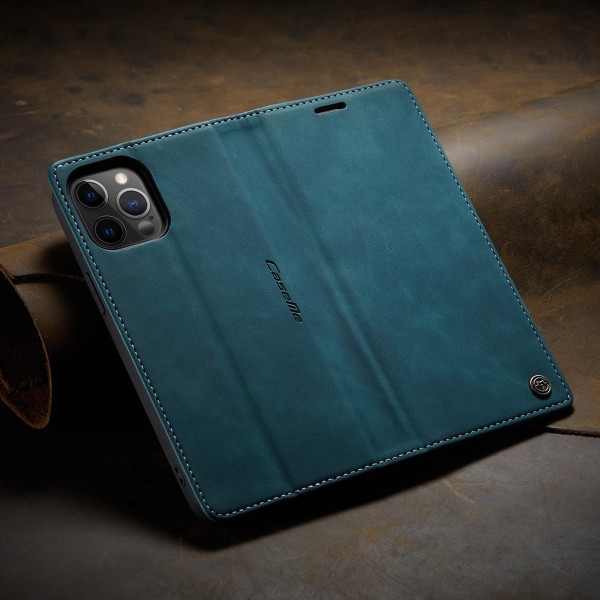 Чохол-книжка CaseMe Нубук для iPhone 12 Pro Max бірюзовий