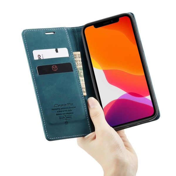 Чохол-книжка CaseMe Нубук для iPhone 12 Pro Max бірюзовий