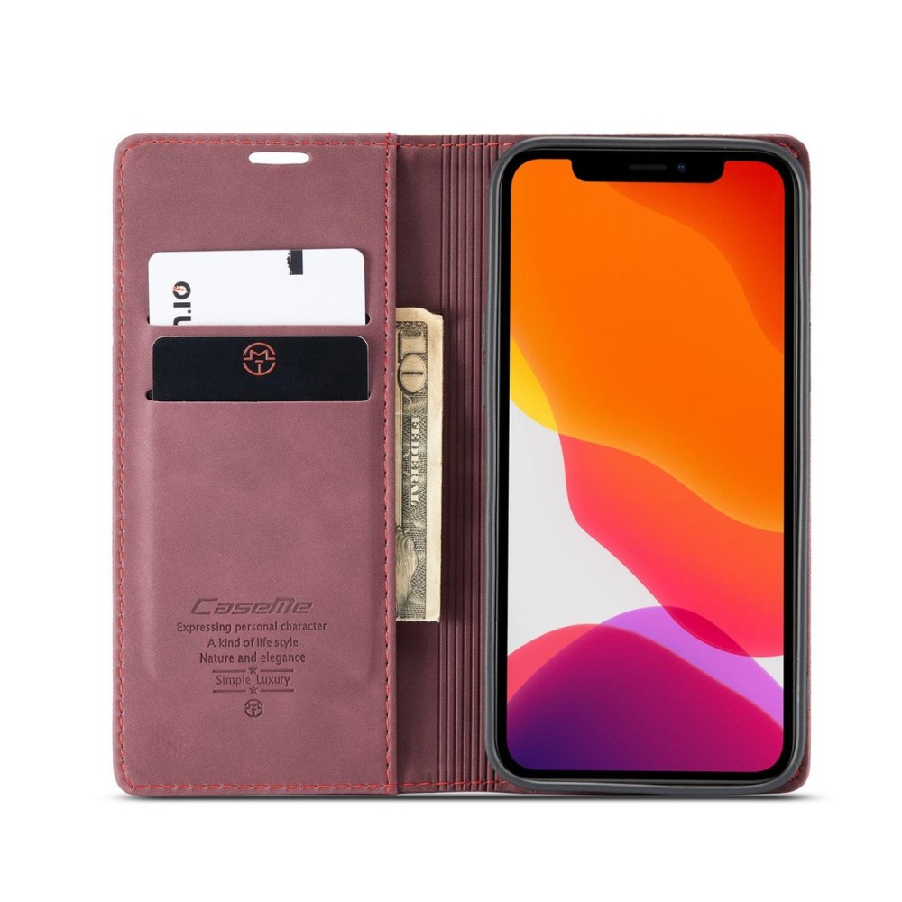 Чохол-книжка CaseMe Нубук для iPhone 12 Pro бордовий