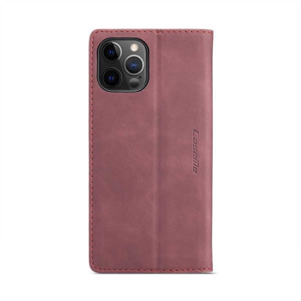 Чохол-книжка CaseMe Нубук для iPhone 12 Pro бордовий