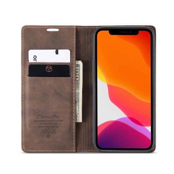 Чохол-книжка CaseMe Нубук для iPhone 12 Pro темно-коричневий