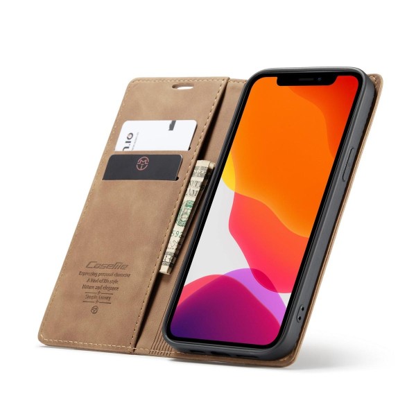 Чохол-книжка CaseMe Нубук для iPhone 12 Pro світло-коричневий