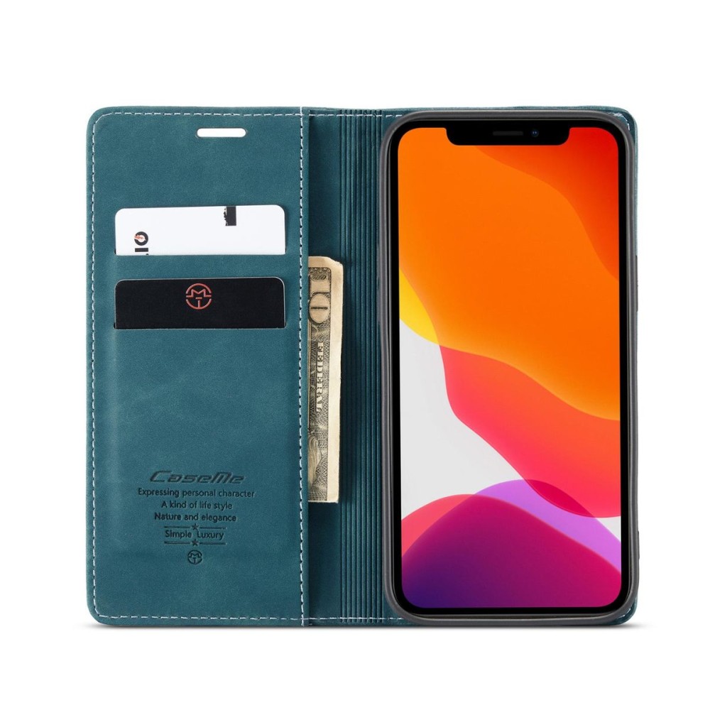 Чохол-книжка CaseMe Нубук для iPhone 12 Pro бірюзовий