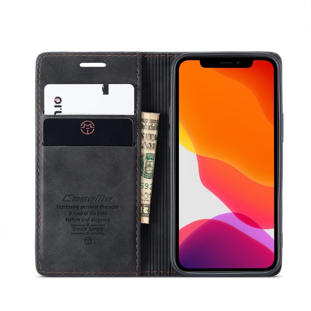 Чохол-книжка CaseMe Нубук для iPhone 12 чорний