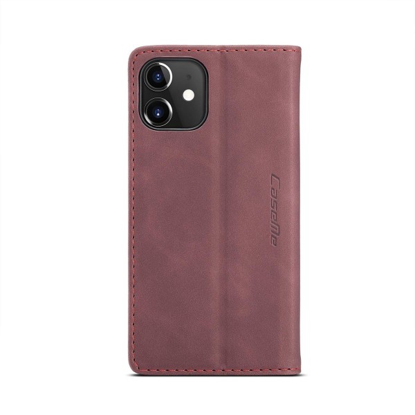 Чохол-книжка CaseMe Нубук для iPhone 12 бордовий
