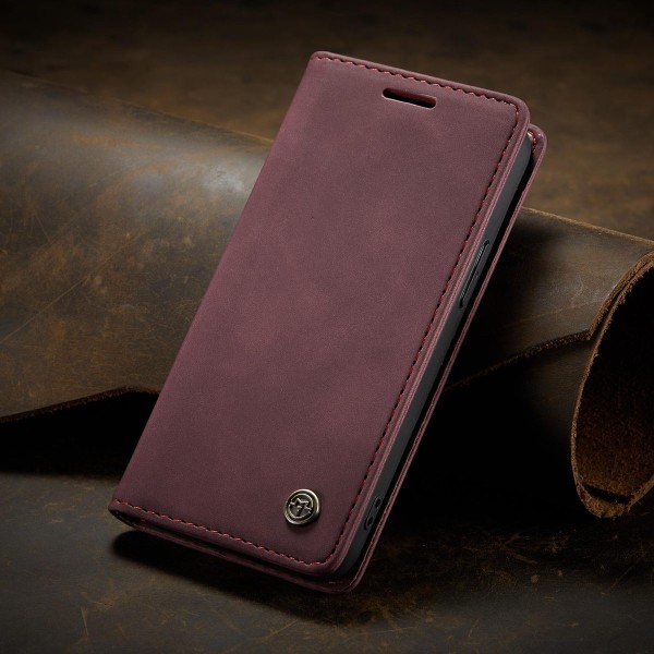 Чохол-книжка CaseMe Нубук для iPhone 12 бордовий