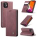 Чохол-книжка CaseMe Нубук для iPhone 12 бордовий