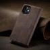Чохол-книжка CaseMe Нубук для iPhone 12 темно-коричневий
