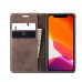 Чохол-книжка CaseMe Нубук для iPhone 12 темно-коричневий