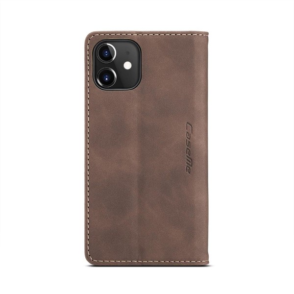 Чохол-книжка CaseMe Нубук для iPhone 12 темно-коричневий