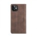 Чохол-книжка CaseMe Нубук для iPhone 12 темно-коричневий