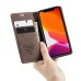 Чохол-книжка CaseMe Нубук для iPhone 12 темно-коричневий