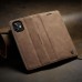 Чохол-книжка CaseMe Нубук для iPhone 12 світло-коричневий