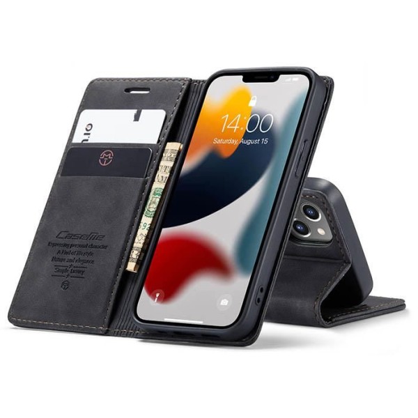 Чохол-книжка CaseMe Нубук для iPhone 13 mini чорний