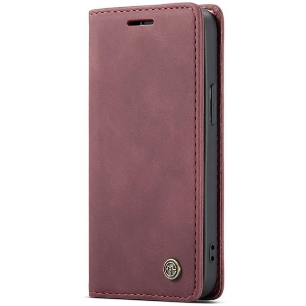 Чохол-книжка CaseMe Нубук для iPhone 13 mini бордовий
