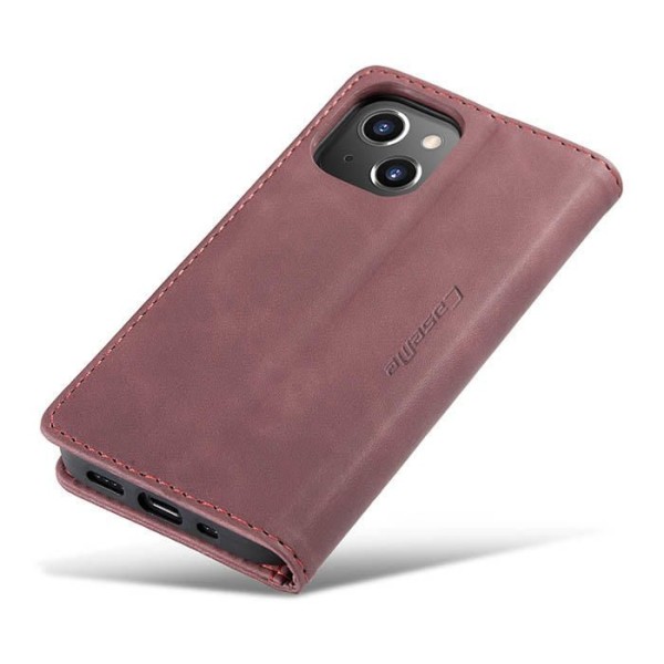 Чохол-книжка CaseMe Нубук для iPhone 13 mini бордовий