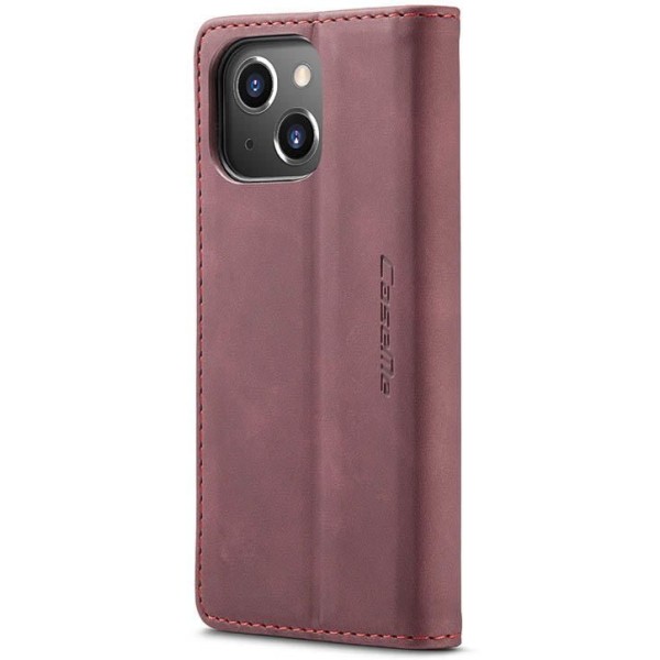 Чохол-книжка CaseMe Нубук для iPhone 13 mini бордовий