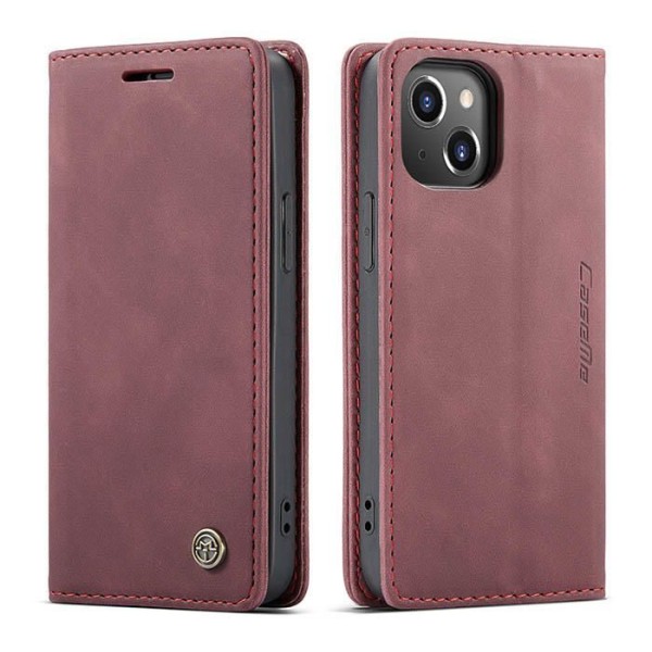 Чохол-книжка CaseMe Нубук для iPhone 13 mini бордовий