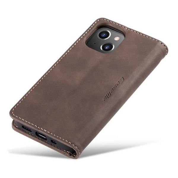 Чохол-книжка CaseMe Нубук для iPhone 13 mini темно-коричневий
