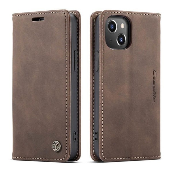 Чохол-книжка CaseMe Нубук для iPhone 13 mini темно-коричневий