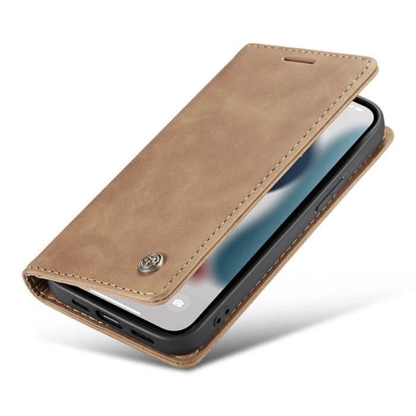 Чохол-книжка CaseMe Нубук для iPhone 13 mini світло-коричневий