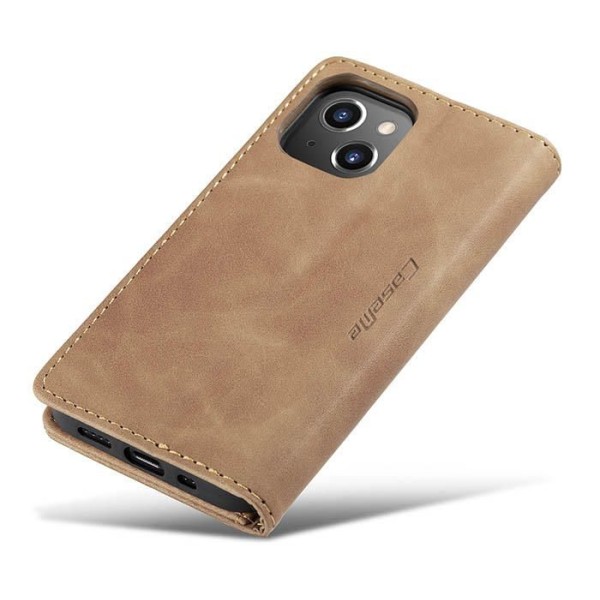 Чохол-книжка CaseMe Нубук для iPhone 13 mini світло-коричневий