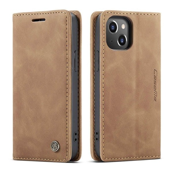 Чохол-книжка CaseMe Нубук для iPhone 13 mini світло-коричневий