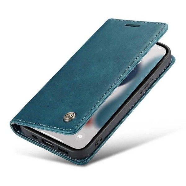 Чохол-книжка CaseMe Нубук для iPhone 13 mini бірюзовий