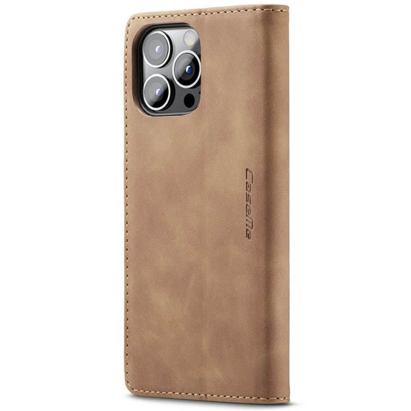 Чохол-книжка CaseMe Нубук для iPhone 13 Pro Max світло-коричневий