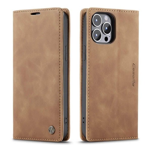 Чохол-книжка CaseMe Нубук для iPhone 13 Pro Max світло-коричневий