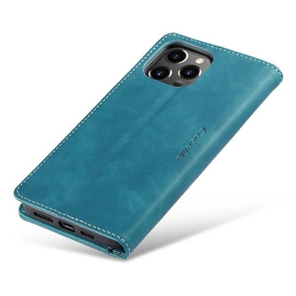 Чохол-книжка CaseMe Нубук для iPhone 13 Pro Max бірюзовий