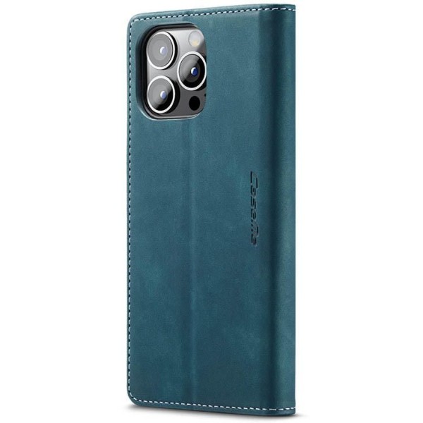 Чохол-книжка CaseMe Нубук для iPhone 13 Pro Max бірюзовий