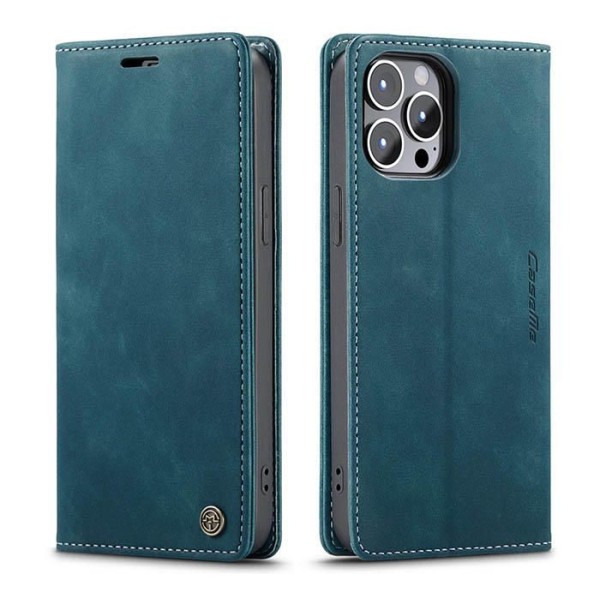 Чохол-книжка CaseMe Нубук для iPhone 13 Pro Max бірюзовий