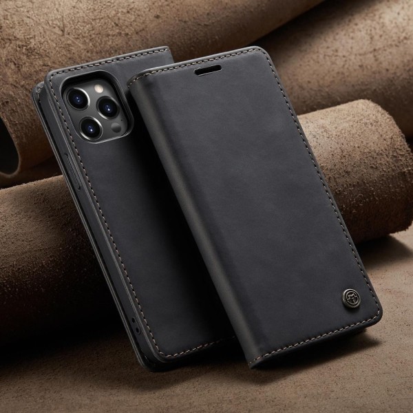 Чохол-книжка CaseMe Нубук для iPhone 13 Pro чорний