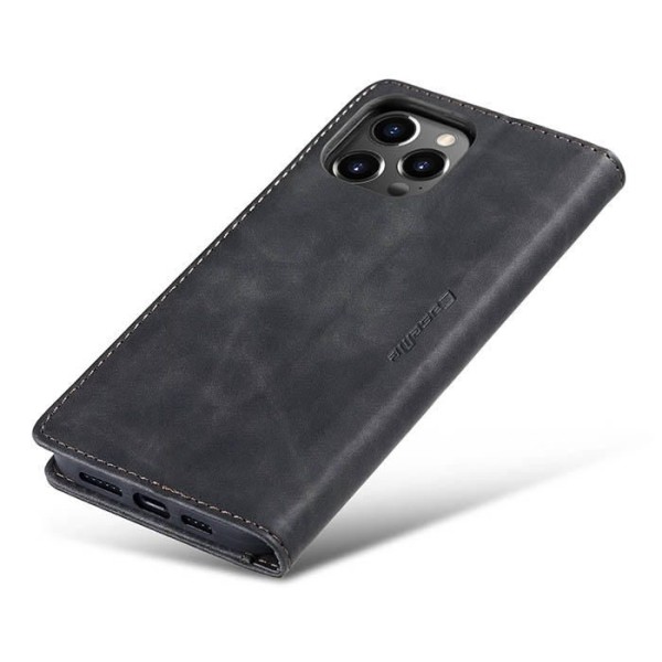 Чохол-книжка CaseMe Нубук для iPhone 13 Pro чорний